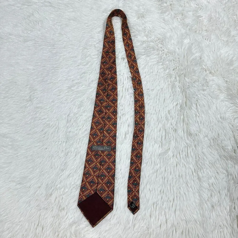 Christian Dior Cravate Mens Neck Tie All Silk Multicolor Vintage